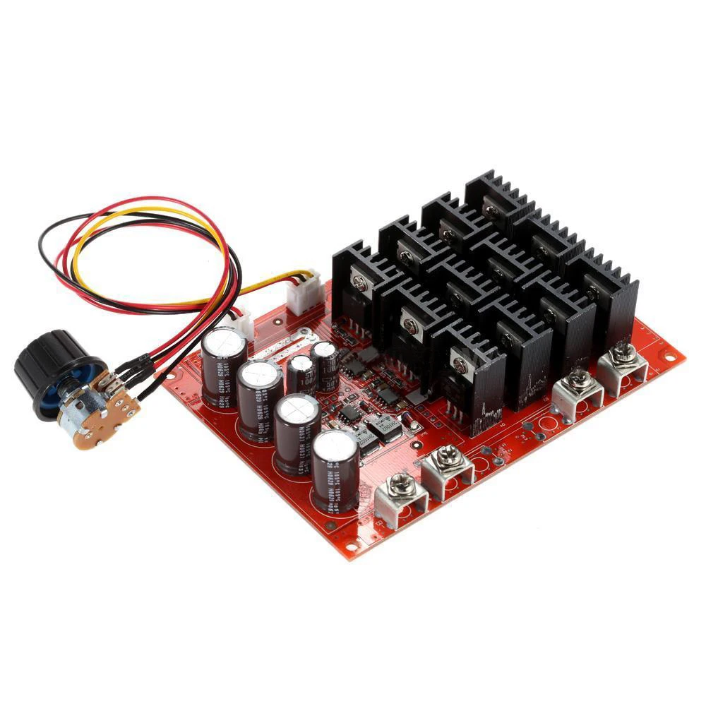 تيار مستمر 10-50 فولت 60A فرشاة وحدة تحكم في سرعة المحرك متعدد المحركات قابل للتعديل عالية الطاقة وحدة تحكم في محرك التيار المستمر