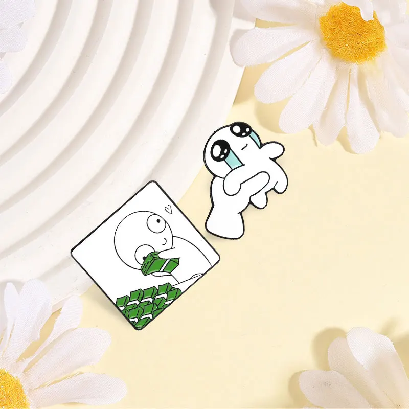TBH Autism Creature Hugging Money Enamel Pin Cute Crying Expression Autism Creature Meme Brooch Bag Pin Chic Jewelry Gift Badges