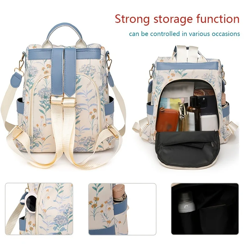 

A Large Opening Large Capacity Anti Theft Backpack Multi-Functional Waterproof Handbag Crossbody Bag Schoolbag