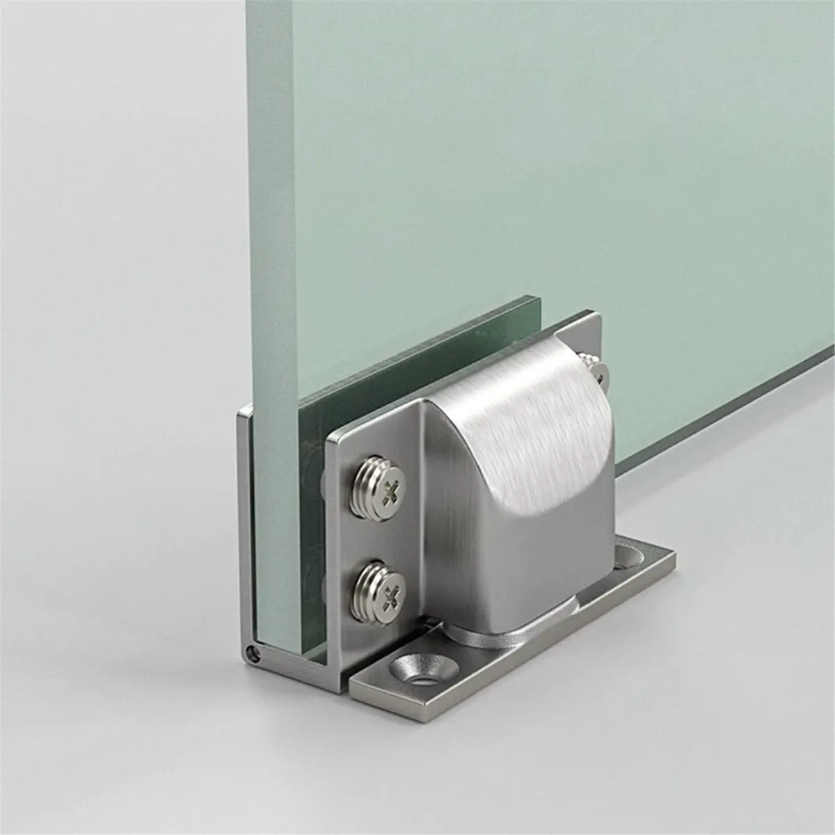 Multi-use Gear Hydraulic No-Drill Glass Hinge for Wine Showcase Bookcase Cabinet Black