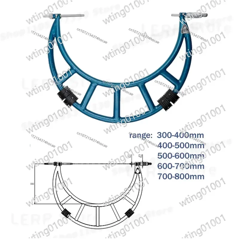 for Outside Micrometer 300-600mm Range with Interchangeable Anvils Precision Measuring Tool for Metalworking and Engineering