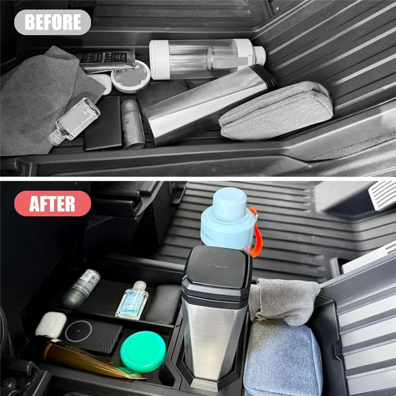 

Storage Box Interior Accessories Lower Center Console Organizer Tray With Cup Holder For Tesla Cybertruck 2024 2025