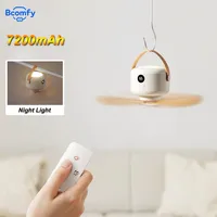 Ceiling Fan Portable Outdoor Camping Tent Fan 7200mAh Rechargeable Electric Fan Air Circulator with Remote Control Light