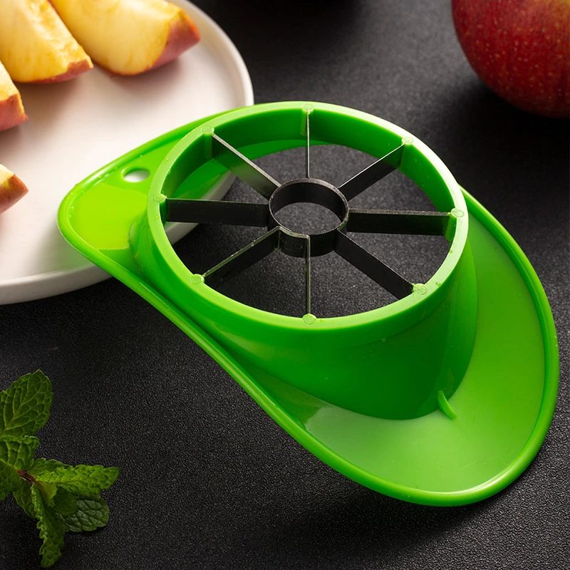 8-Blade Apples Cutter Slicer Fruit Corer Divider Tool Stainless Steel Household Kitchen Gadgets Green