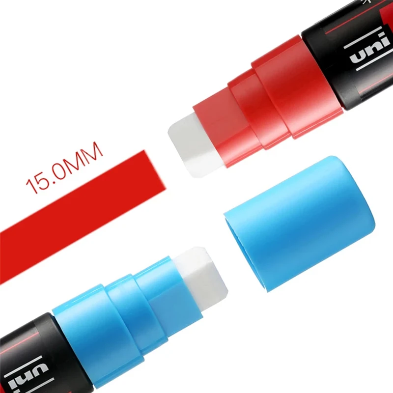 UNI Marker POSCA PC-17K 8 Color Set POP Poster Waterborne Advertising/Graffiti Marker 15mm Nid Characters Bright and Colorful