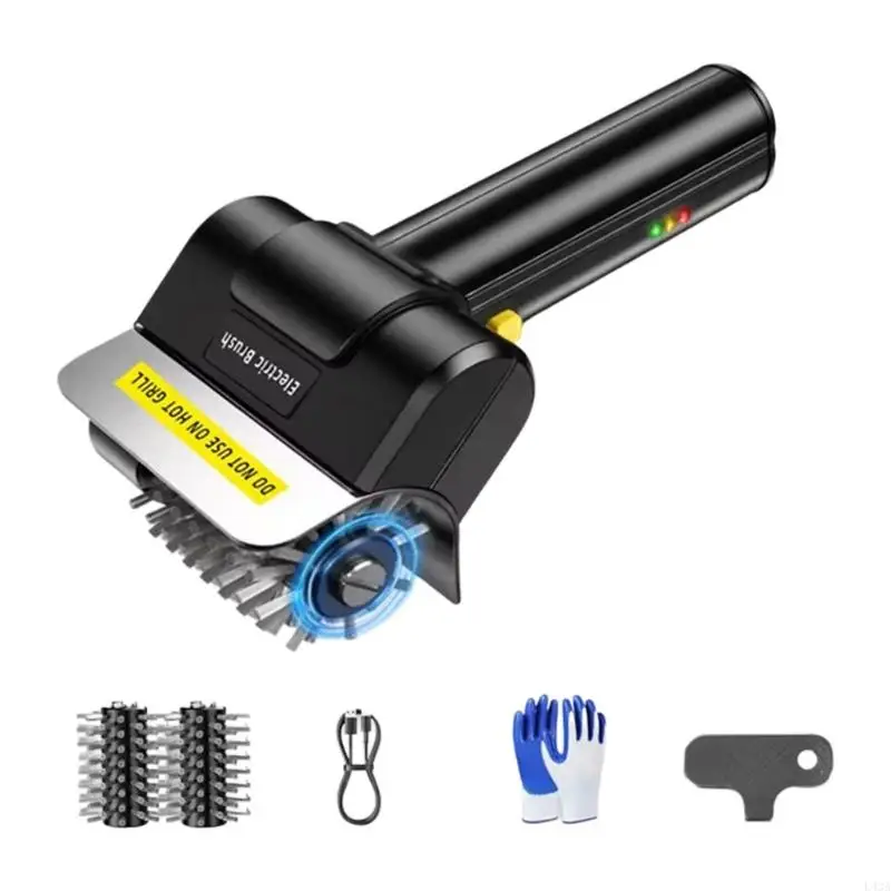 L43A Rechargeable LED Grill Scrubber BBQ Grill Cleaner Electric Grill Brush Cordless
