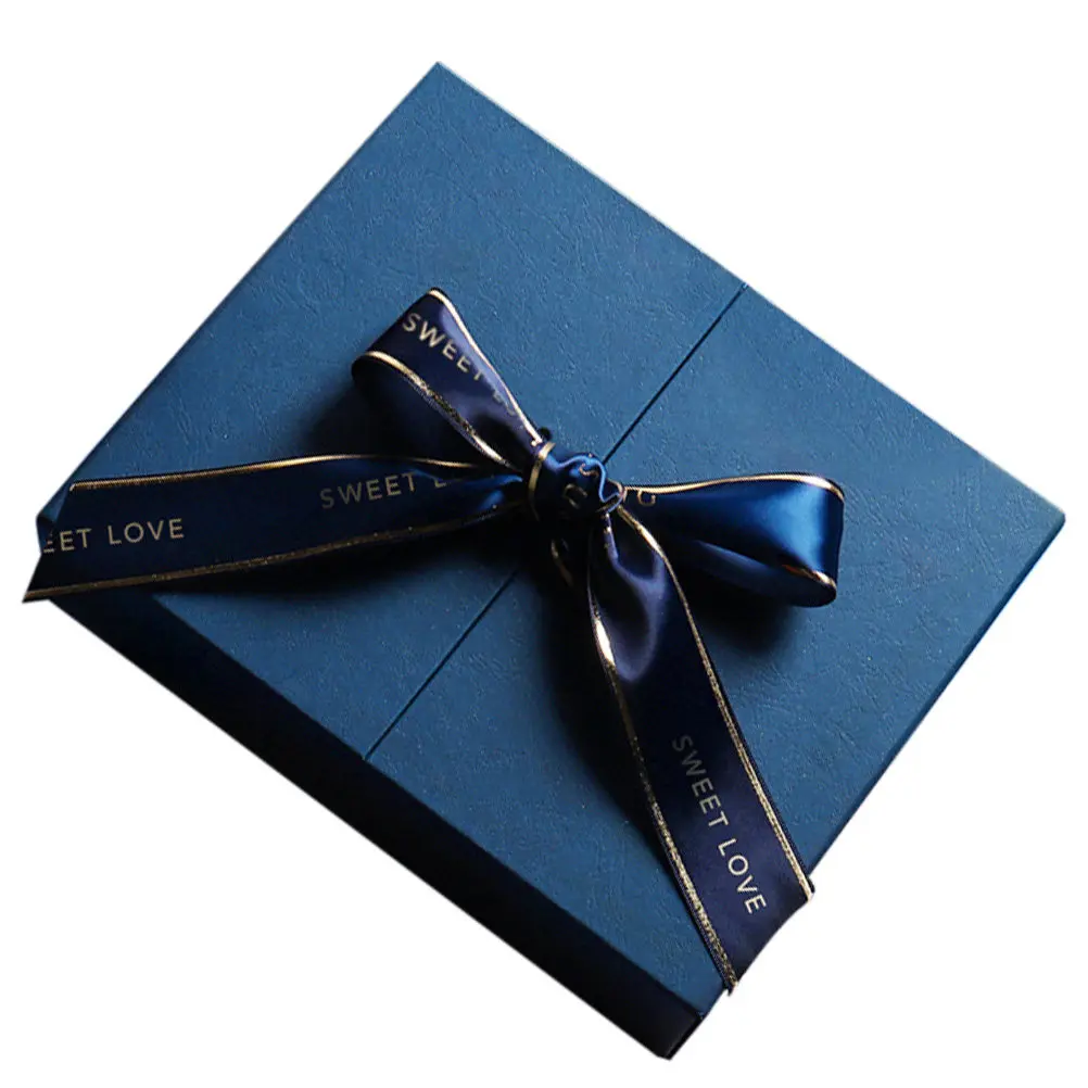 

1 шт. Декоративная подарочная коробка с бантом, прочная картонная упаковка для хранения ювелирных изделий, для колец, серег, браслетов на День святого Валентина