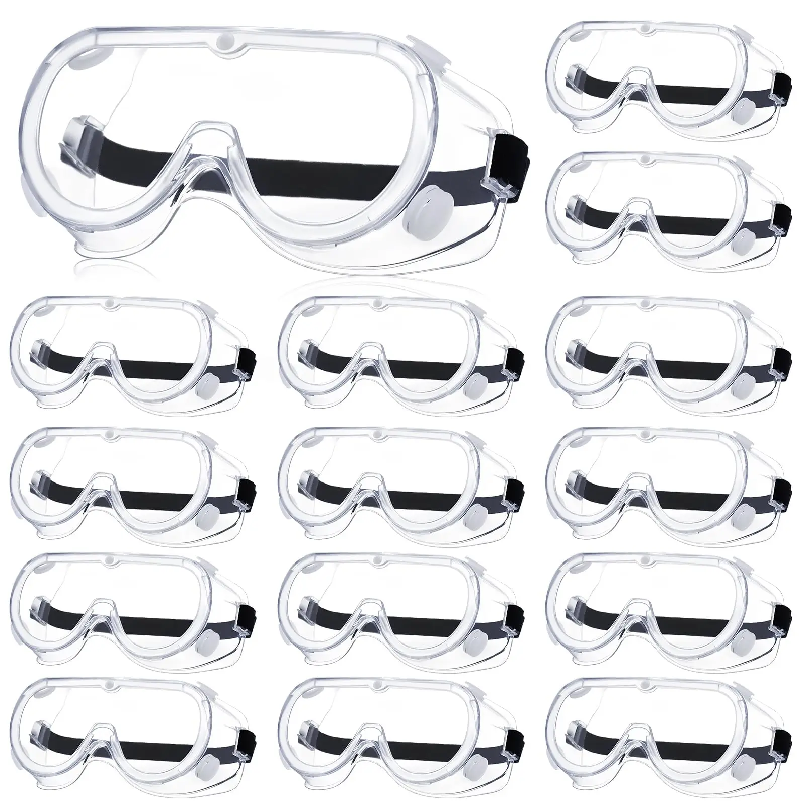 Safety Goggles Anti-Fog Fits Over Glasses Scratch Resistant /Lab /Science/ Chemistry Work/Nurse Adjustable Lightweight