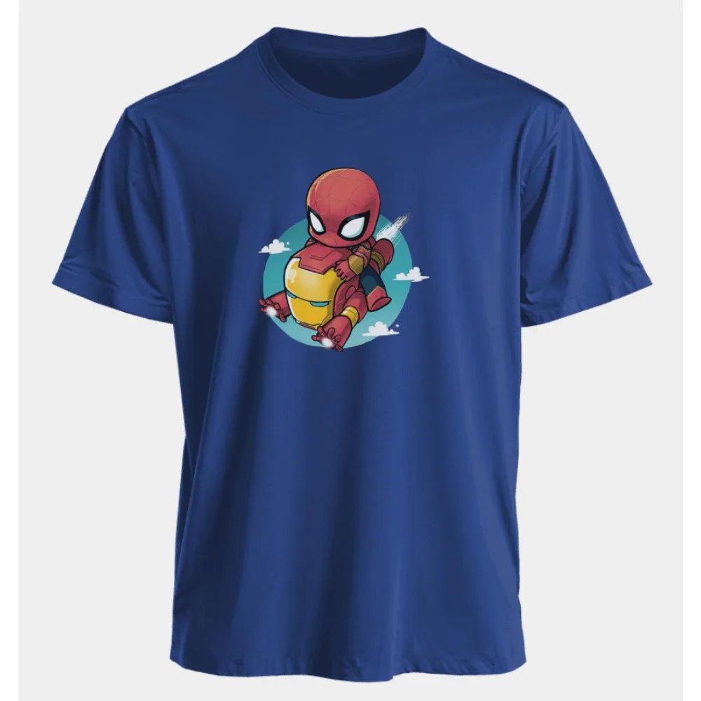 Marvel Men's and Women's T-shirts - Spider-Man Iron Man Summer American Style Spring and Autumn Sports Fitness Short Sleeves