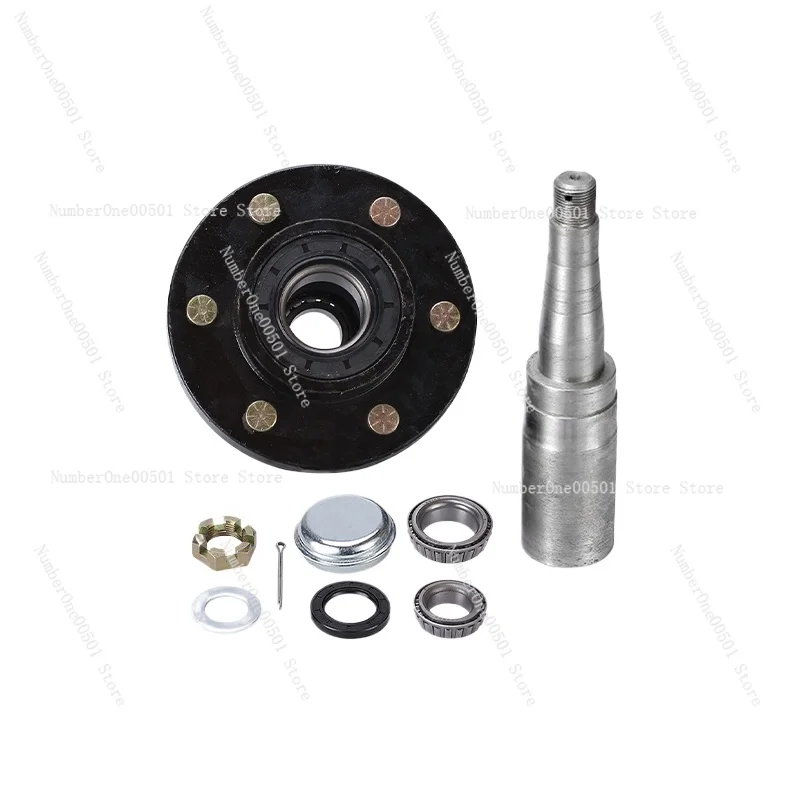 

High-quality trailer wheel hub axle short half axle, RV axle rear axle, 2.7 tons 6 holes 139.7 axle head Habatou