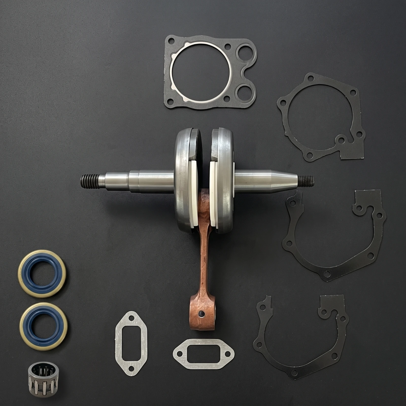 Engine Crankshaft with Bearings Robust Metal Assembly Leak Preventing Gasket Kit for Husqvarna K760