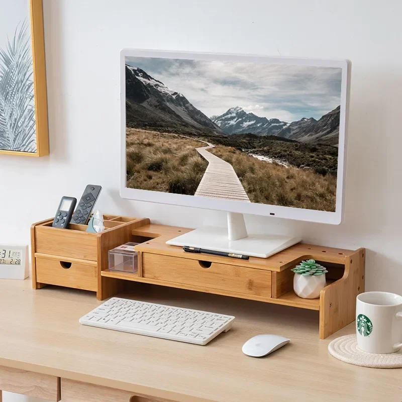 Factory Minimalist Monitor Heightened Rack, Computer Stand, Nanzhu Desktop Storage Rack, Bracket, Shelf Raising Shelf