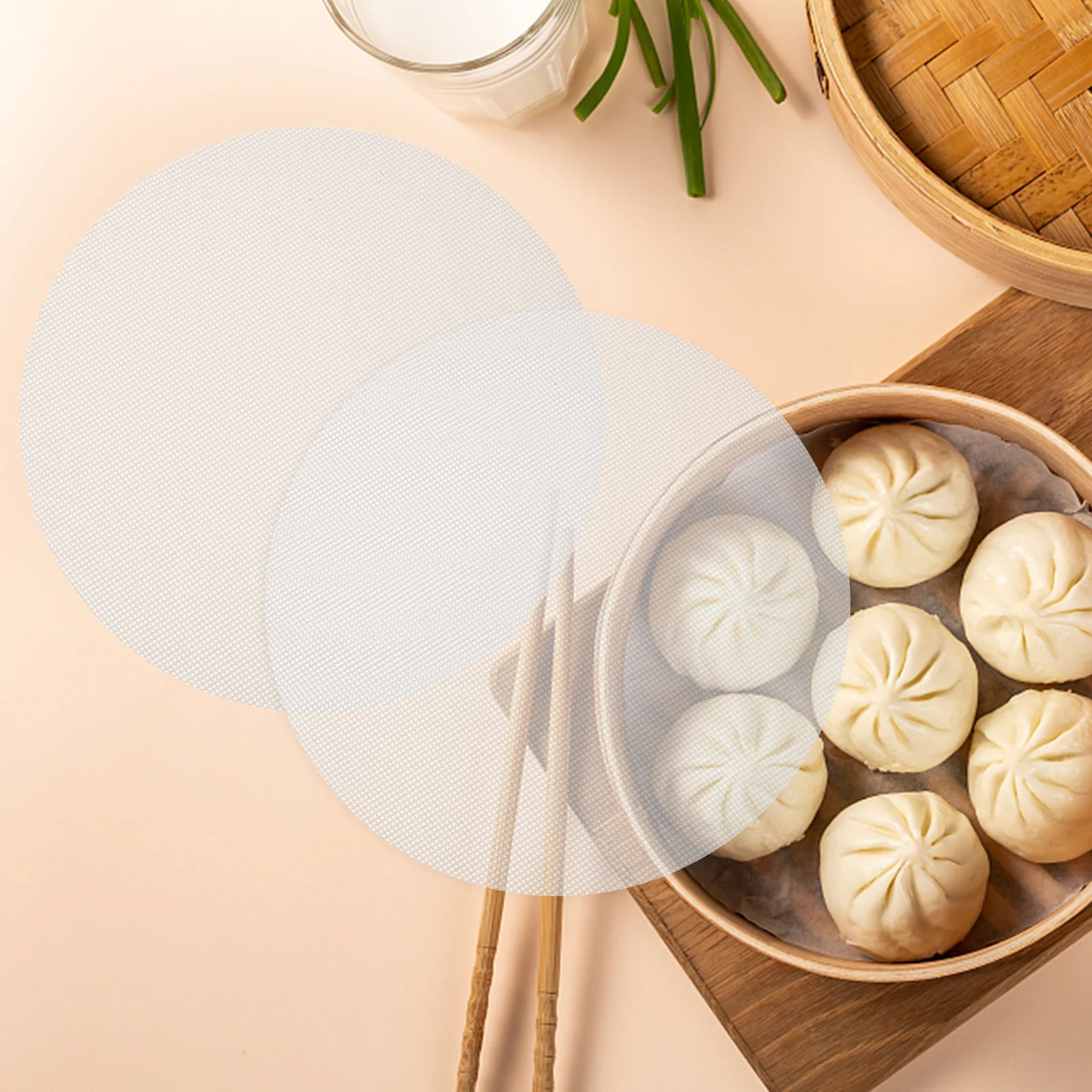 

6 pcs Silicone Steamer Mesh Non-Stick Pad 27Cm Round Reusable For Dim Sum Rice Cake Baking Cooking Steaming Tub Kitchen Utensils