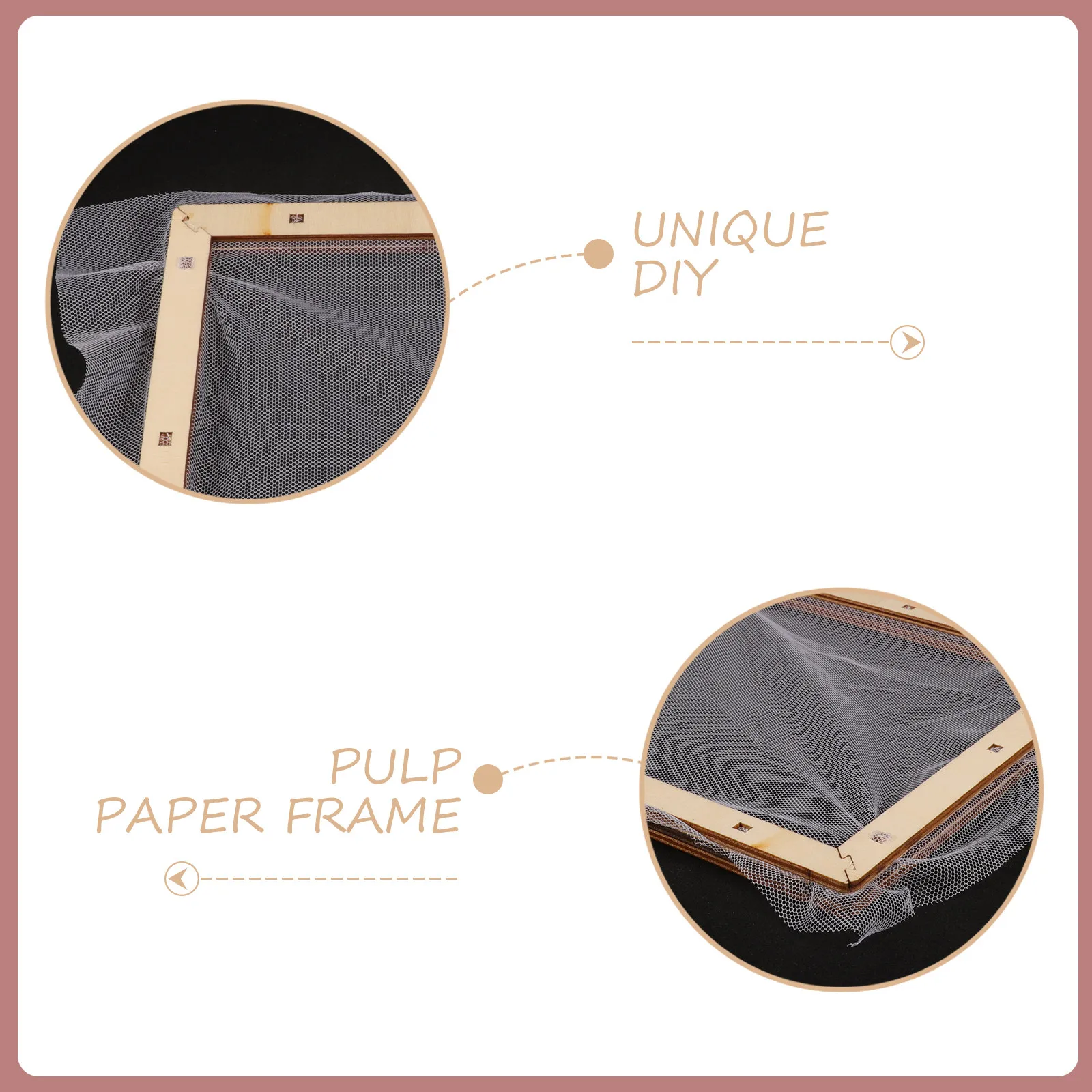 Paper Making Screen Frame Wooden Mesh DIY Kit for Handmade Paper Craft Learning Activity Reusable Eco Friendly Craft Tool