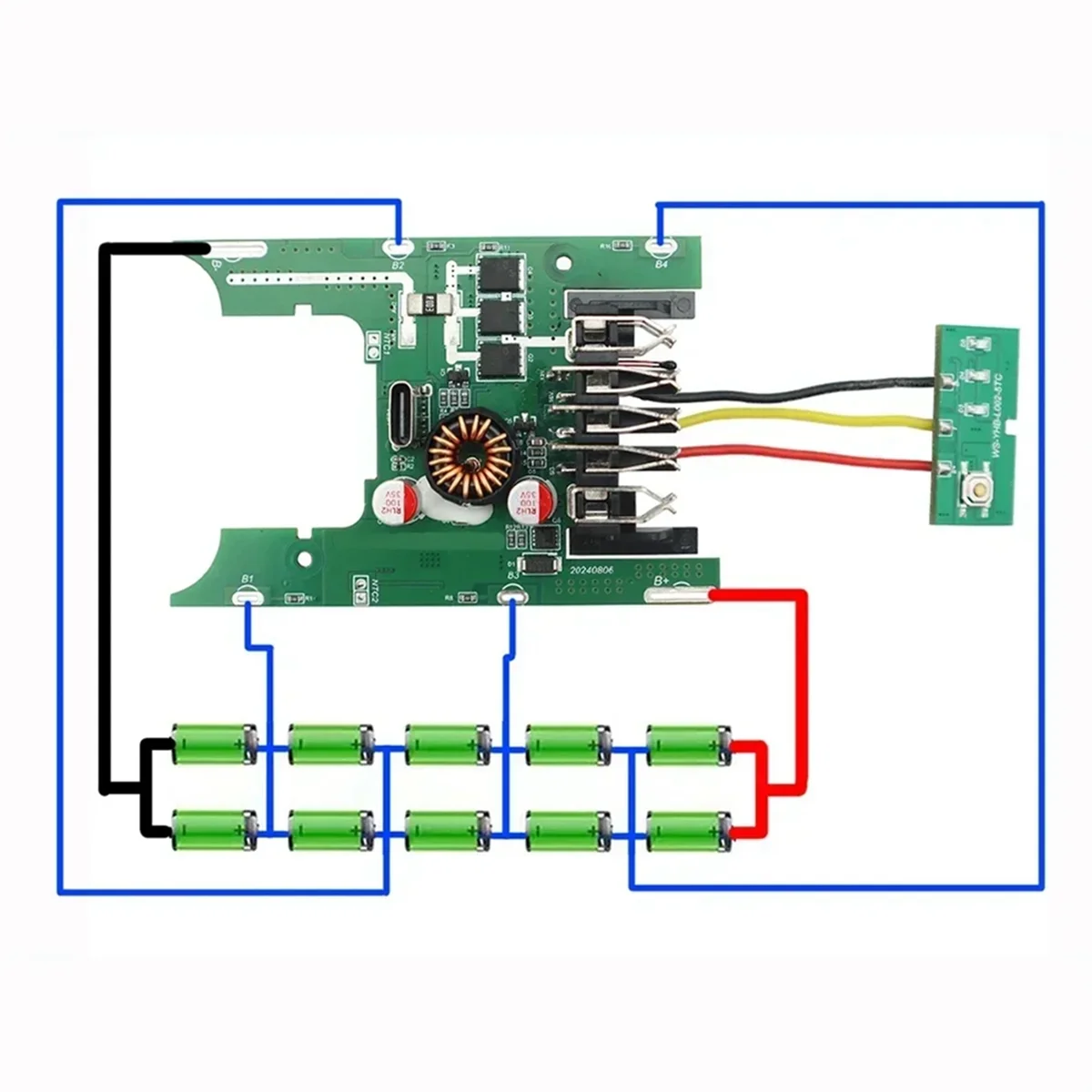 A002 Li-Ion-Akku, Kunststoffgehäuse, 10-Loch-Box, Schutzplatine, Leiterplatte für 20 V Lithium-Akku DCB112 DCB118