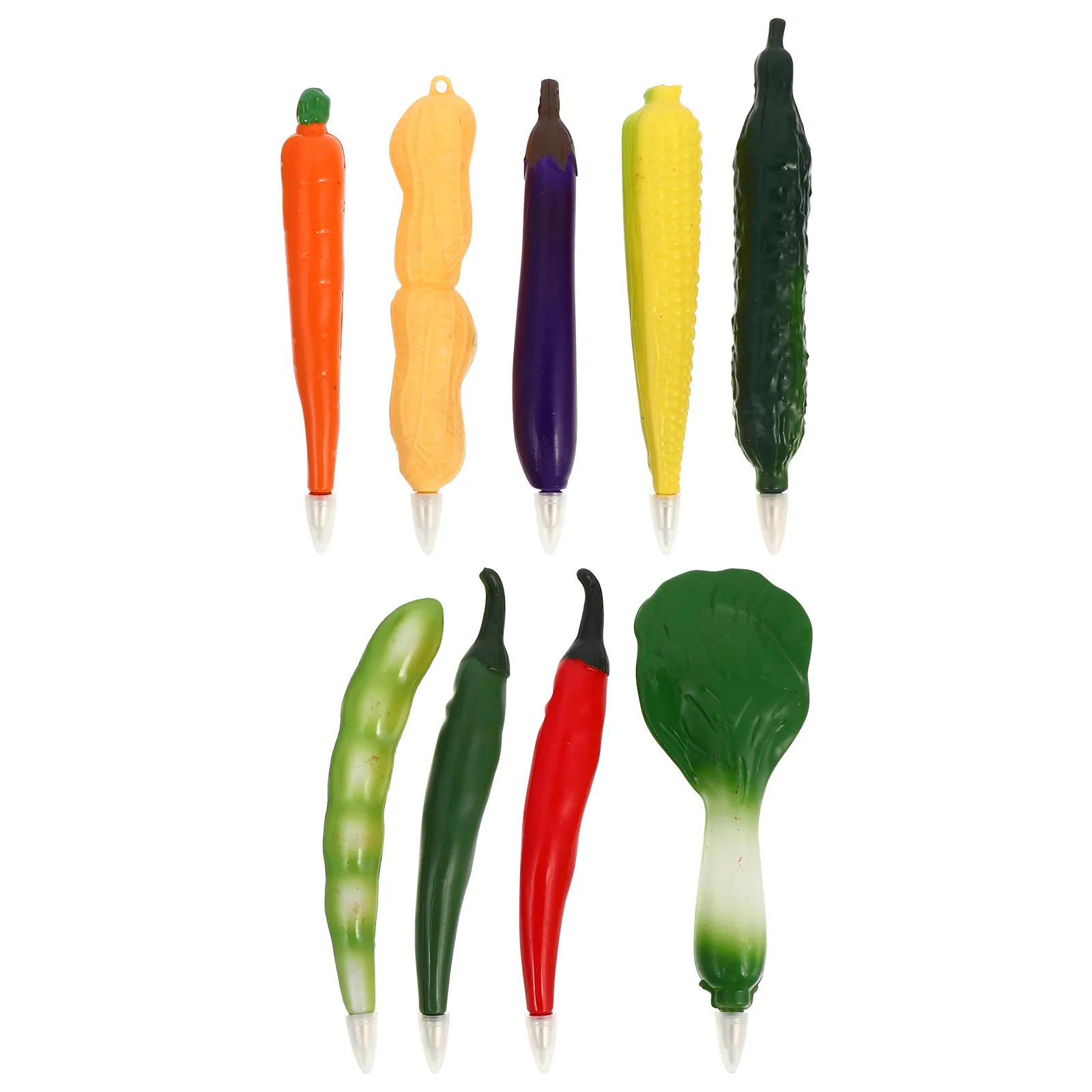 

9Pcs Cartoon Fruit Shaped Gel Ink Pen Collection Creative Student Smooth Writing Office Signature Roller Ballpoint