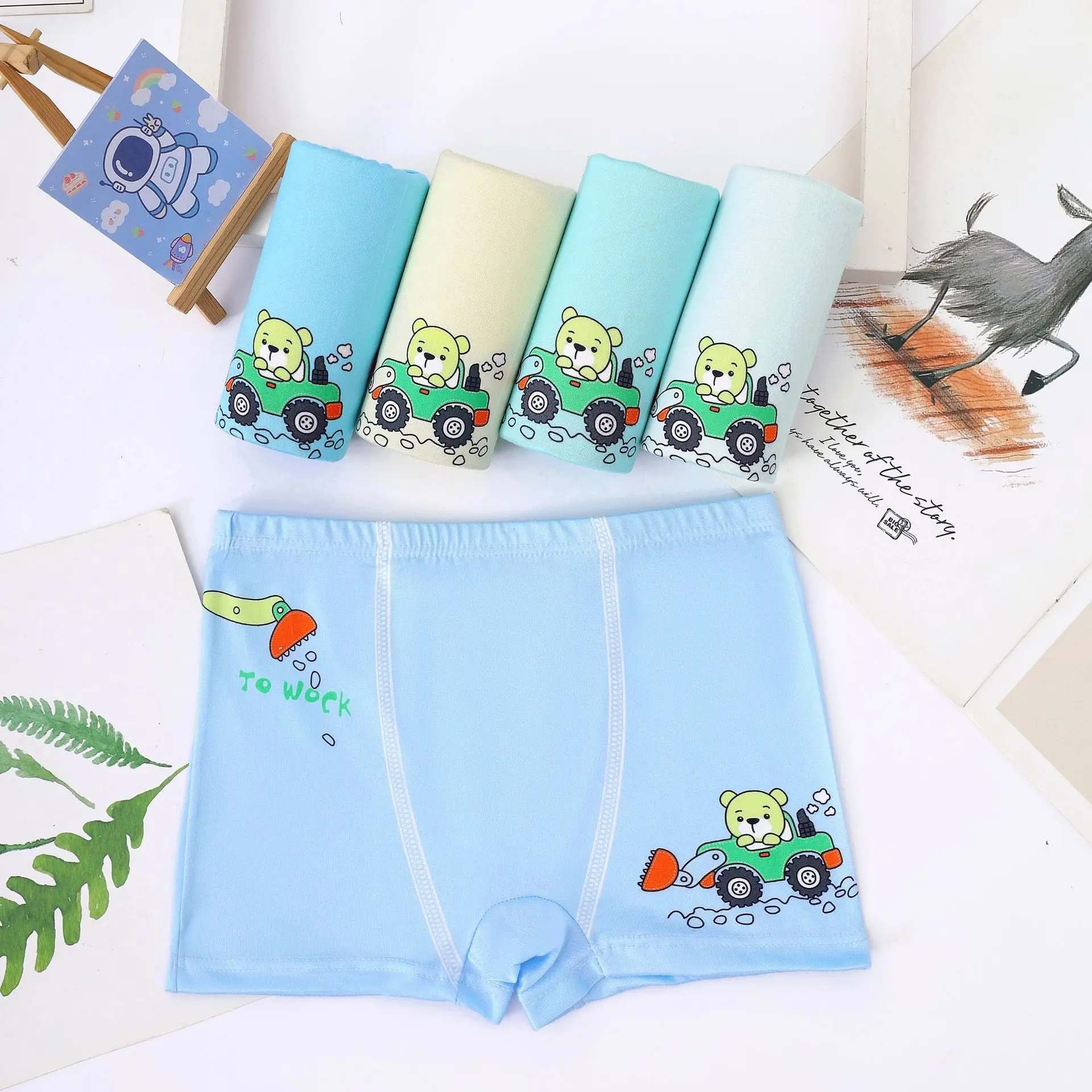 4pcs/Lot Children Boy Briefs Cotton Soft Toddler Cartoon Girl Short Panties Kid Underwear for Infant Boy Teen Underpant 2 -15 Ye