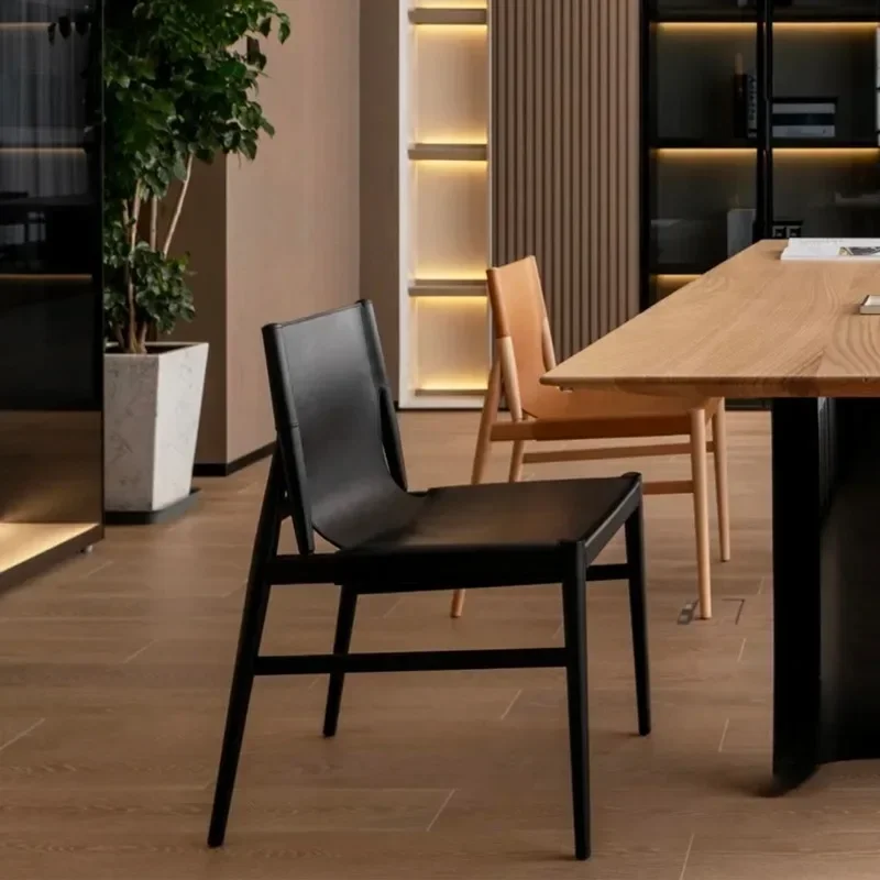 New Solid Wood Nordic Dining Chairs Luxury Comfortable Sponge-filled Solid Color Dining Chairs Artistic Modern Simple Home