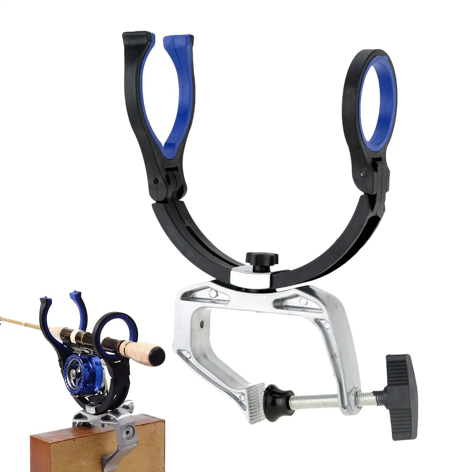 Kayak Fishing Rod Holder Adjustable Clamp Mount Rack For Stable Hands-Free Fishing Bass Trout In River Lake Saltwater Freshwater