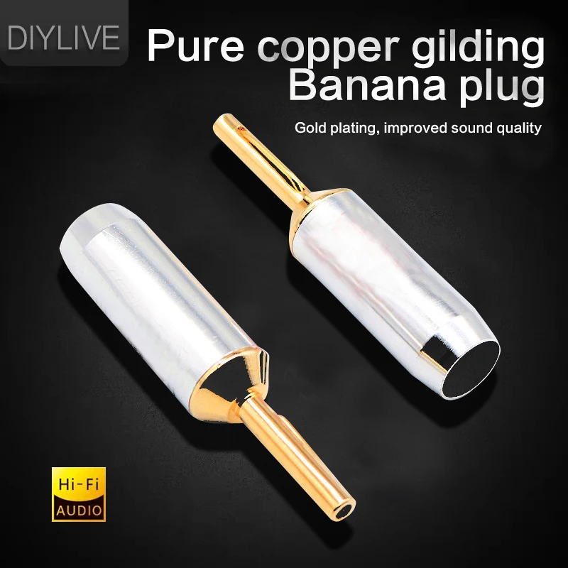 DIYLIVE Hi-fi Fever Free róg spawalniczy wtyczka przewodu głowica bananowa główny przewód głośnikowy wzmacniacz mocy wtyczka bananowa