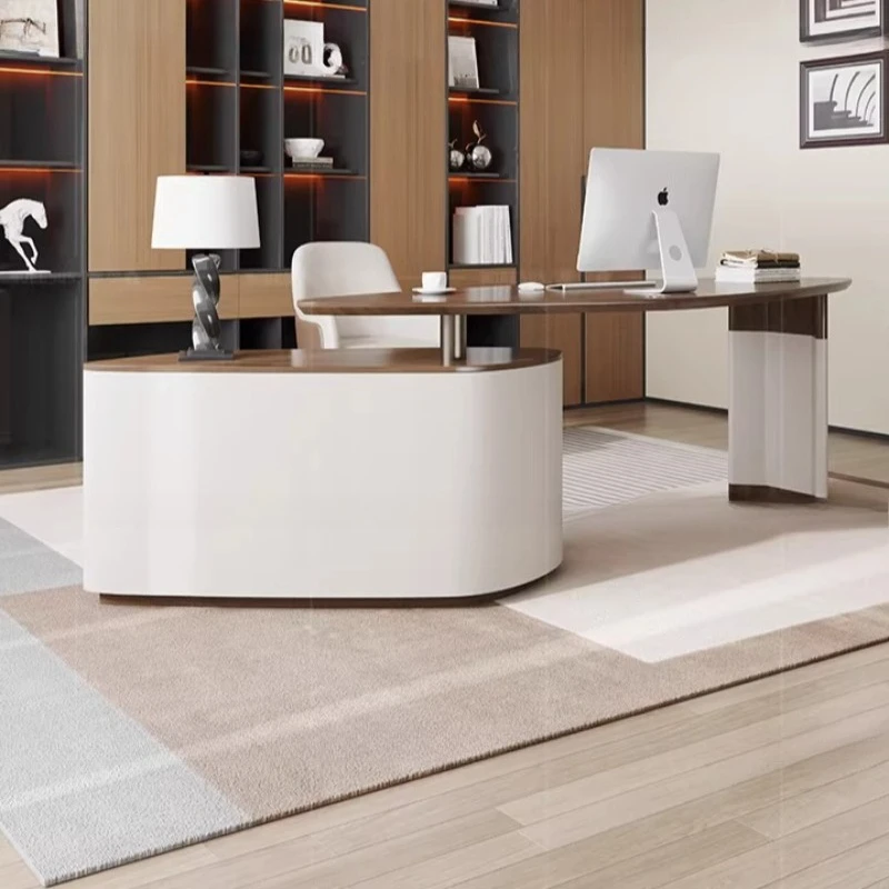 Adjustable Executive Office Desk Shelves Lshaped Display Office Desk Reception Conference Escritorio Oficina Trendy Furniture