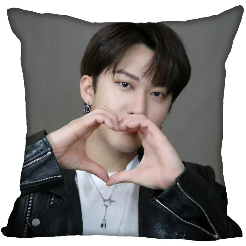 KPOP Seo Changbin Pillow Cover Bedroom Home Office Decorative Pillowcase Square Zipper Pillow Cases Satin Fabric Eco-Friendly