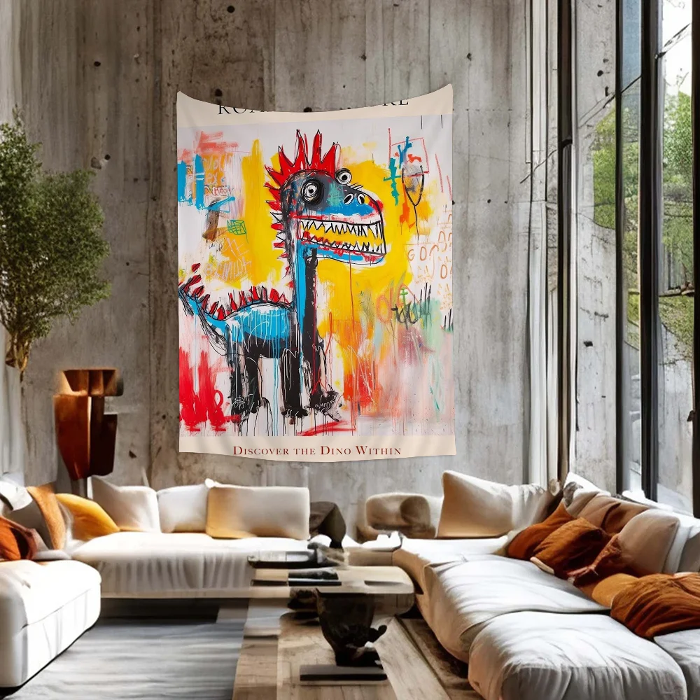 

Classic Pop Street Graffiti Abstract Dinosaur Cartoon Tapestry Art Science Fiction Room Home Decor Wall Hanging Home Decor