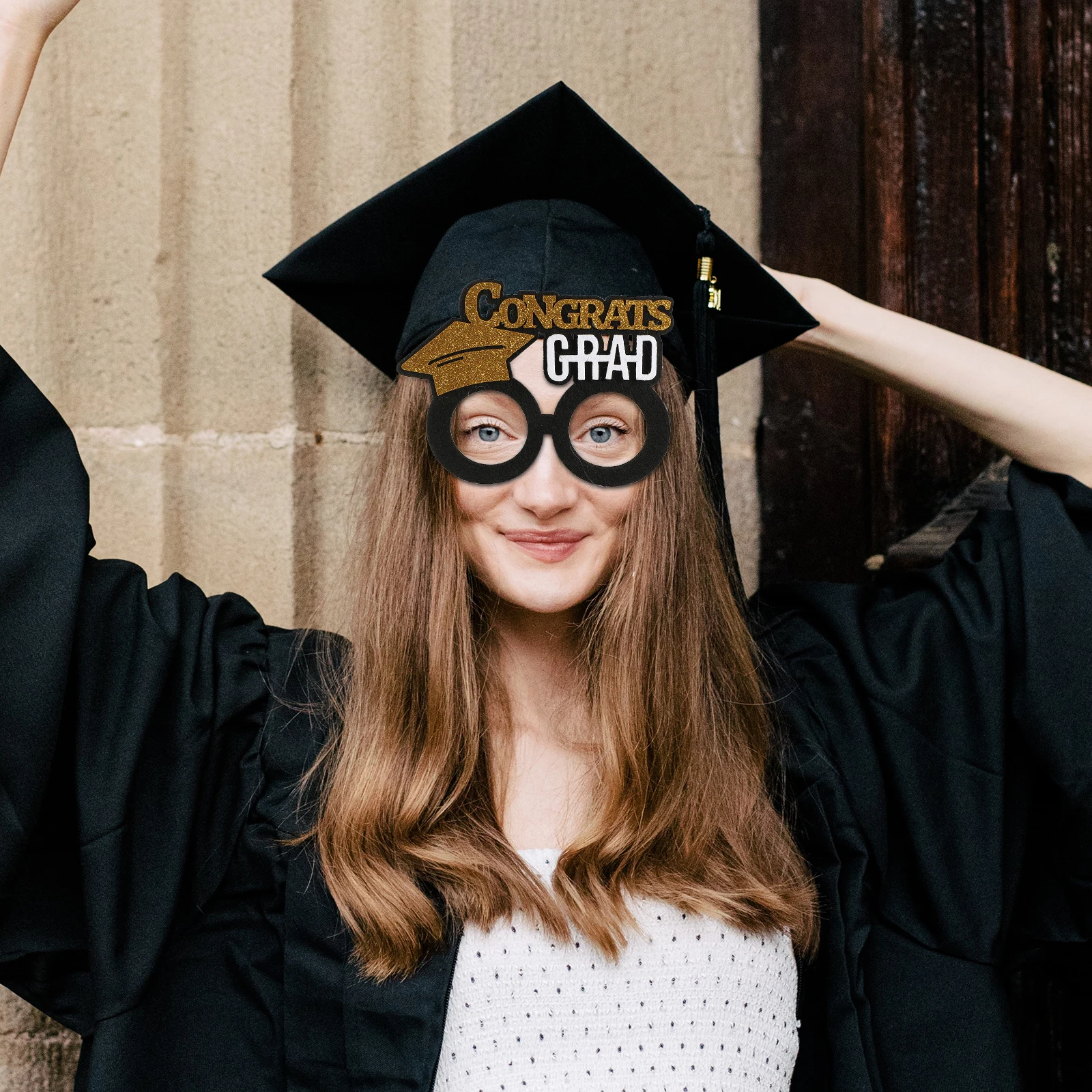

6 Pcs Photo Props Graduation Eyeglasses Frames for Women Party Flash Delicate Funny Decorations Shooting Glasses Plastic