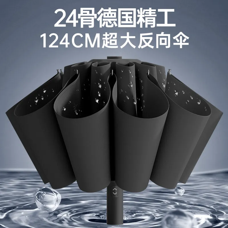 24-Bone Automatic plus-Sized Reinforced Thickened Men's and Women's Business Umbrella, Rain Dual-Use Student Wind-Resistant