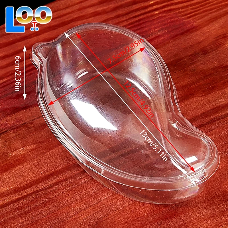 10 шт., креативная форма манго, одноразовая пластиковая чашка для десертного торта, сделай сам, упаковочная коробка для кремового мусса для торта с прозрачной крышкой