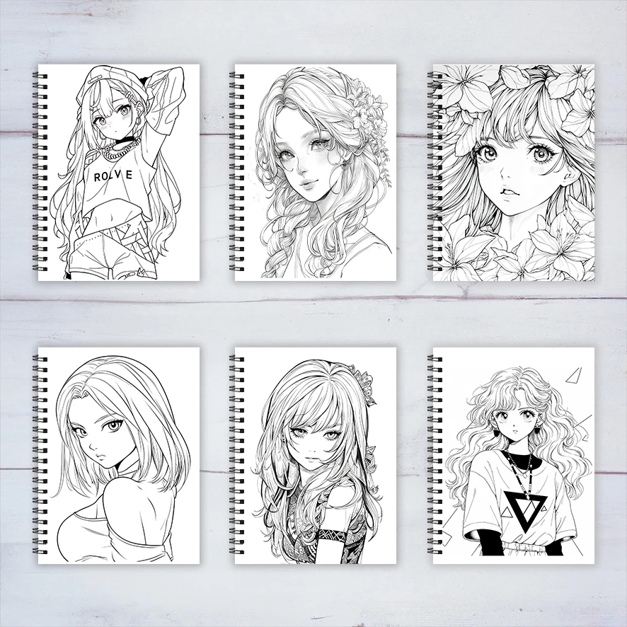 Anime Divas Adult Coloring Book - 8.3x 11.2 Inch 22 Page Coloring Book - Helps Reduce Stress and Ease Emotions