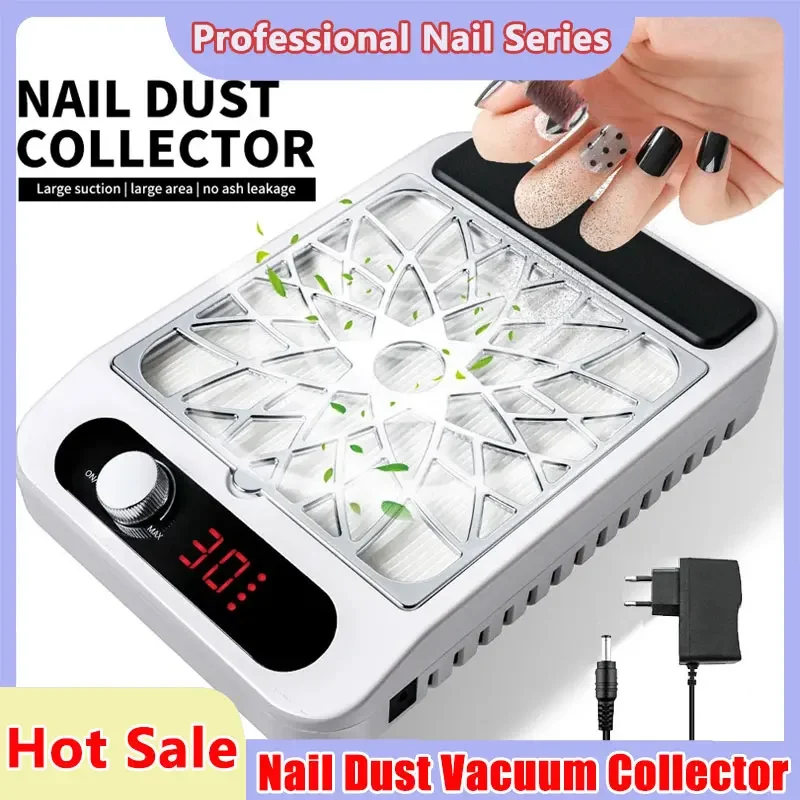 

Powerful Nail Dust Vacuum Collector Professional Nail Dust Extractor With Reusable Filter Manicure Equipment Adjustable Speed