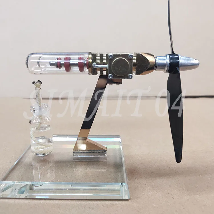 Aircraft Shape Stirling External Combustion Engine Model, STEM Science Educational Teaching Toy Novelty Creative Gift