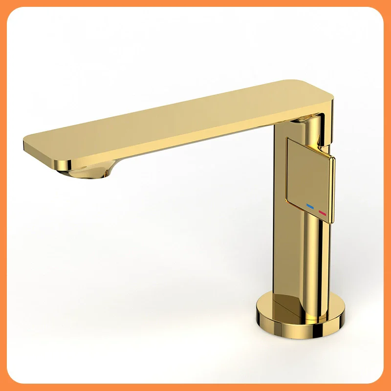 الذهب حوض للحمام صنبور رمادي رافعة واحدة الساخنة والباردة تصميم فريد كرين النحاس بالوعة خلاط أسود كروم رمادي الحنفية #1