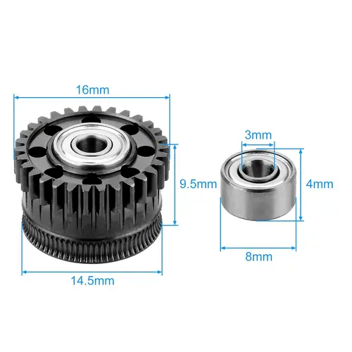 Imagen 2 del producto Creality Official K2 Plus Kit de engranajes para extrusora totalmente metálica con revestimiento DLC y diseño liviano perforado