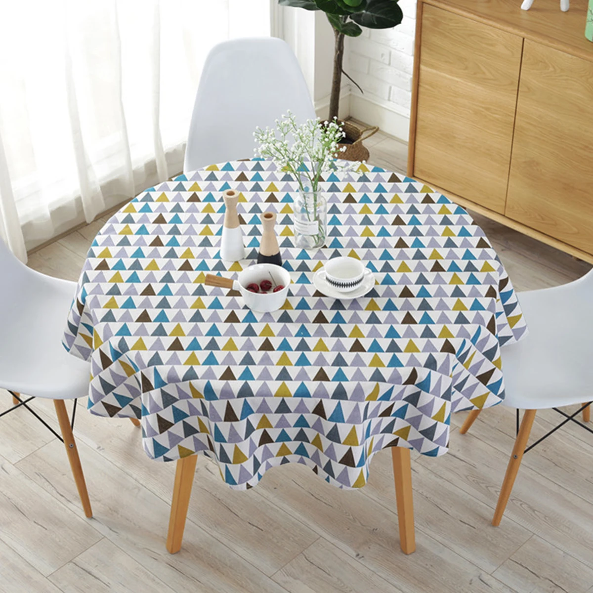 Round Tablecloth Cotton Linen Plain Table Cloth Cover For Home Dining Tea Obrus Tafelkleed mantel de mesa adorn Party picnic