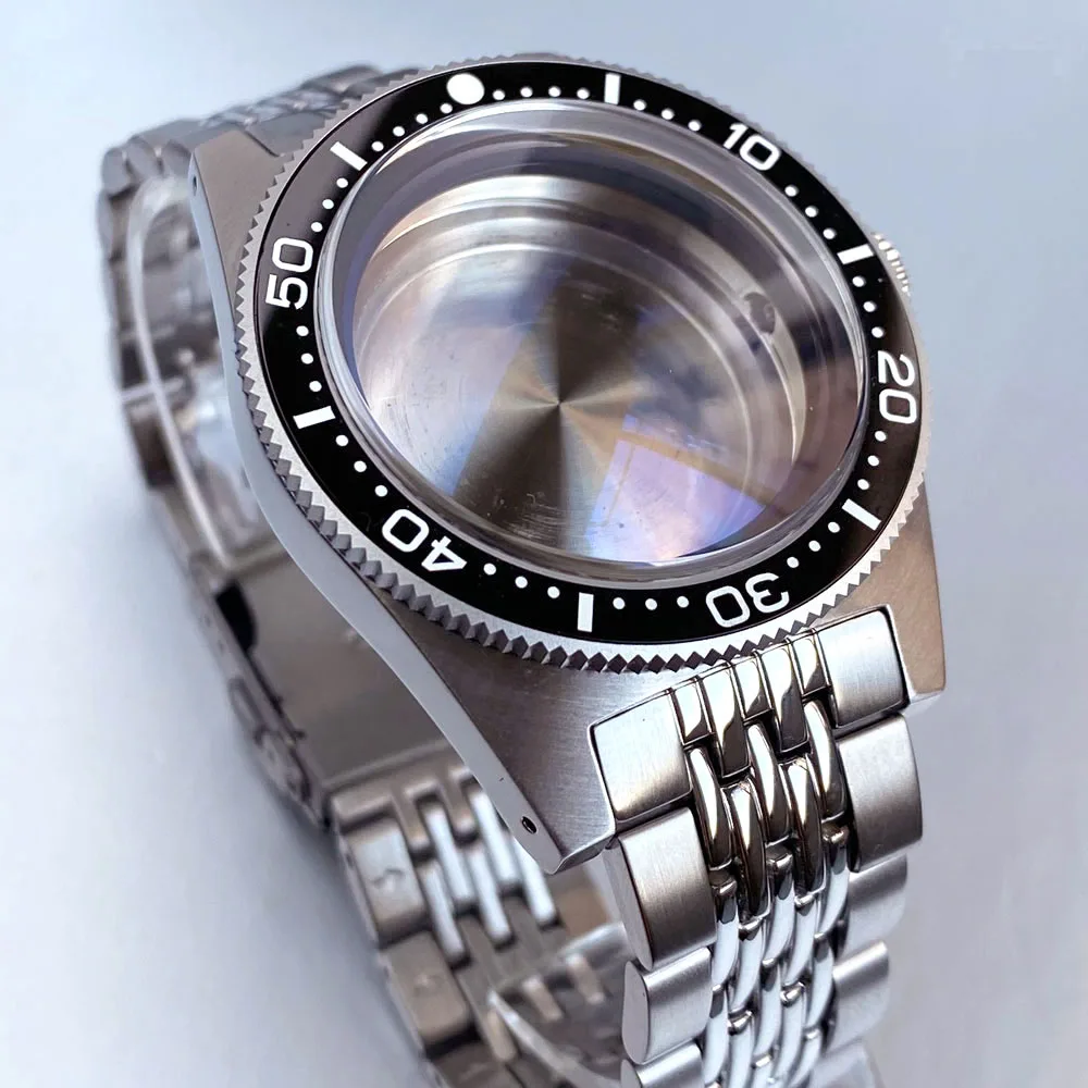 62MAS Stil Automatik Uhrengehäuse Armband AR gewölbtes Saphirglas für NH35 NH36 NH38 Uhrwerk Edelstahl Uhrenteile