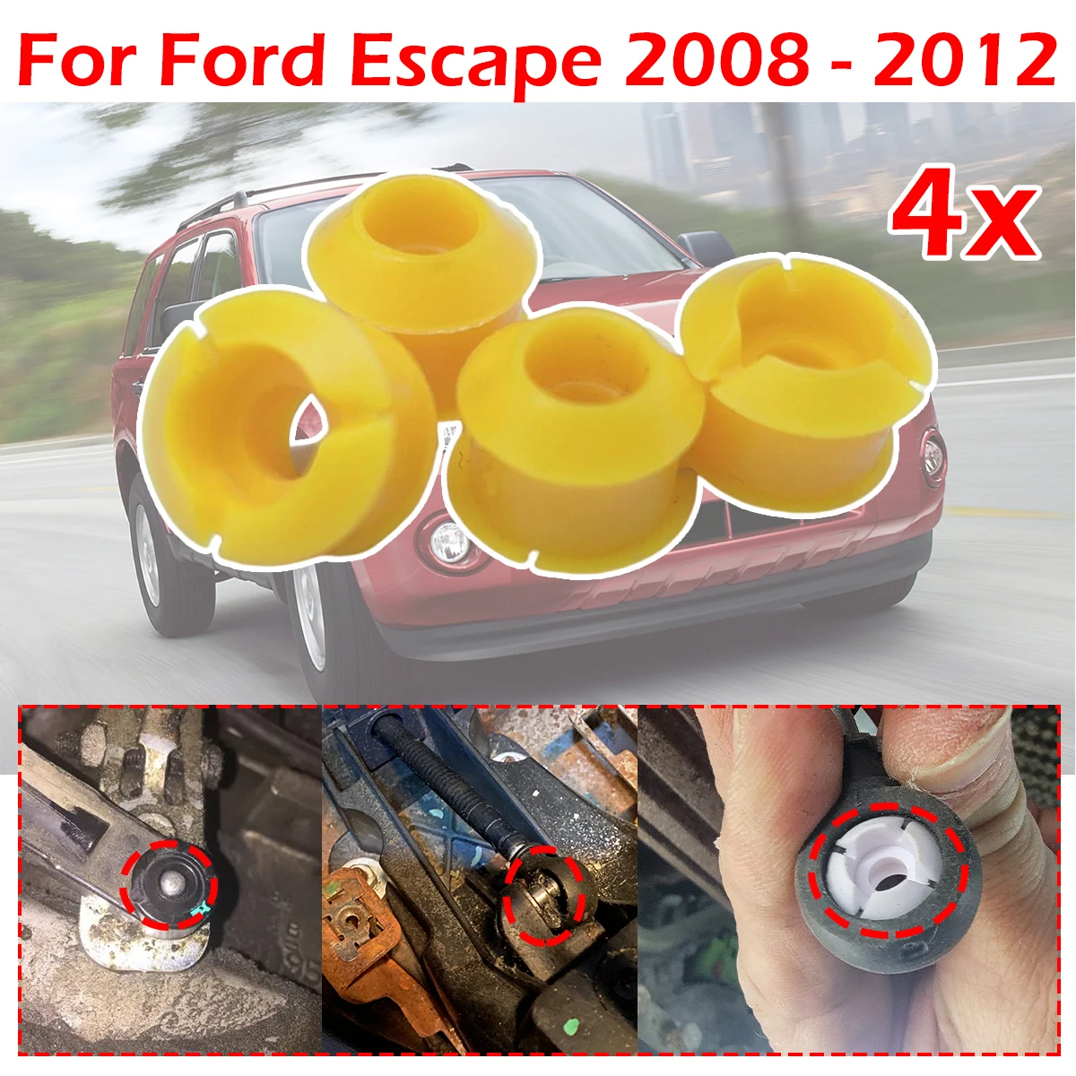 

4X For Ford Escape AUTO Gear Cable End Bushing Repair Kit Shifting Issue Fix Selector Lever Grommet Drivetrain 2008 2009-2020