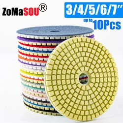 3/4/5/6/7Inch Diamond Polishing Pads Dry/Wet Buff Disc Abrasive for Drill Sanding Granite Marble Quartz Tile Glass Grinding Tool