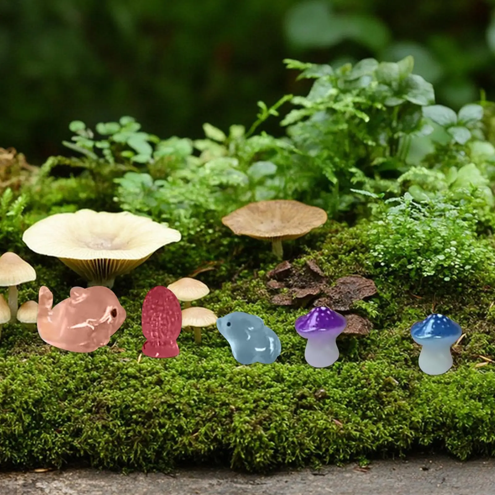 يتوهج في الظلام شخصيات صغيرة 100 قطعة تمثال راتنج مصغرة الحيوانات الصغيرة للمنزل المشهد خزان ساحة حوض السمك تررم #6