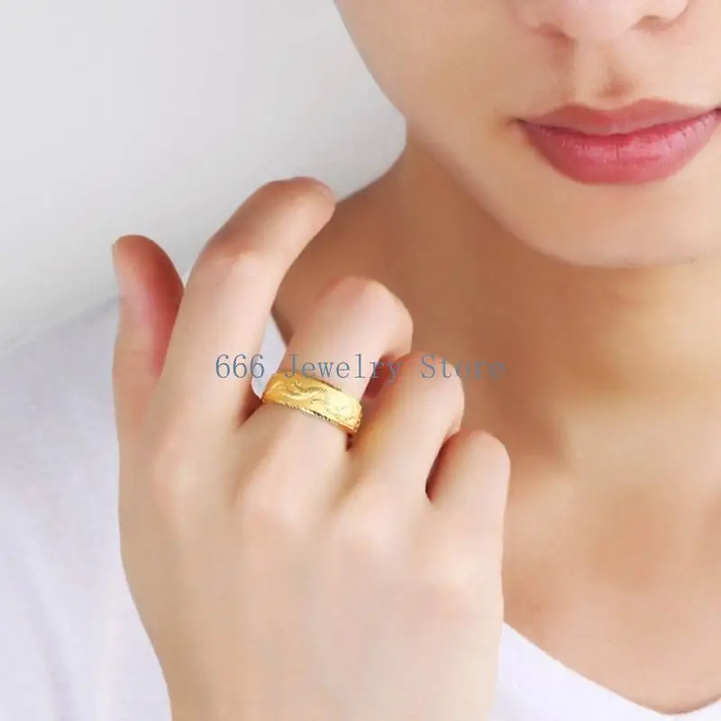 F2TD Unique Finger Rings Finger Accessory Dragon Pattern Stylish Finger Jewelry Opening Rings Alloy Material for Adult Man