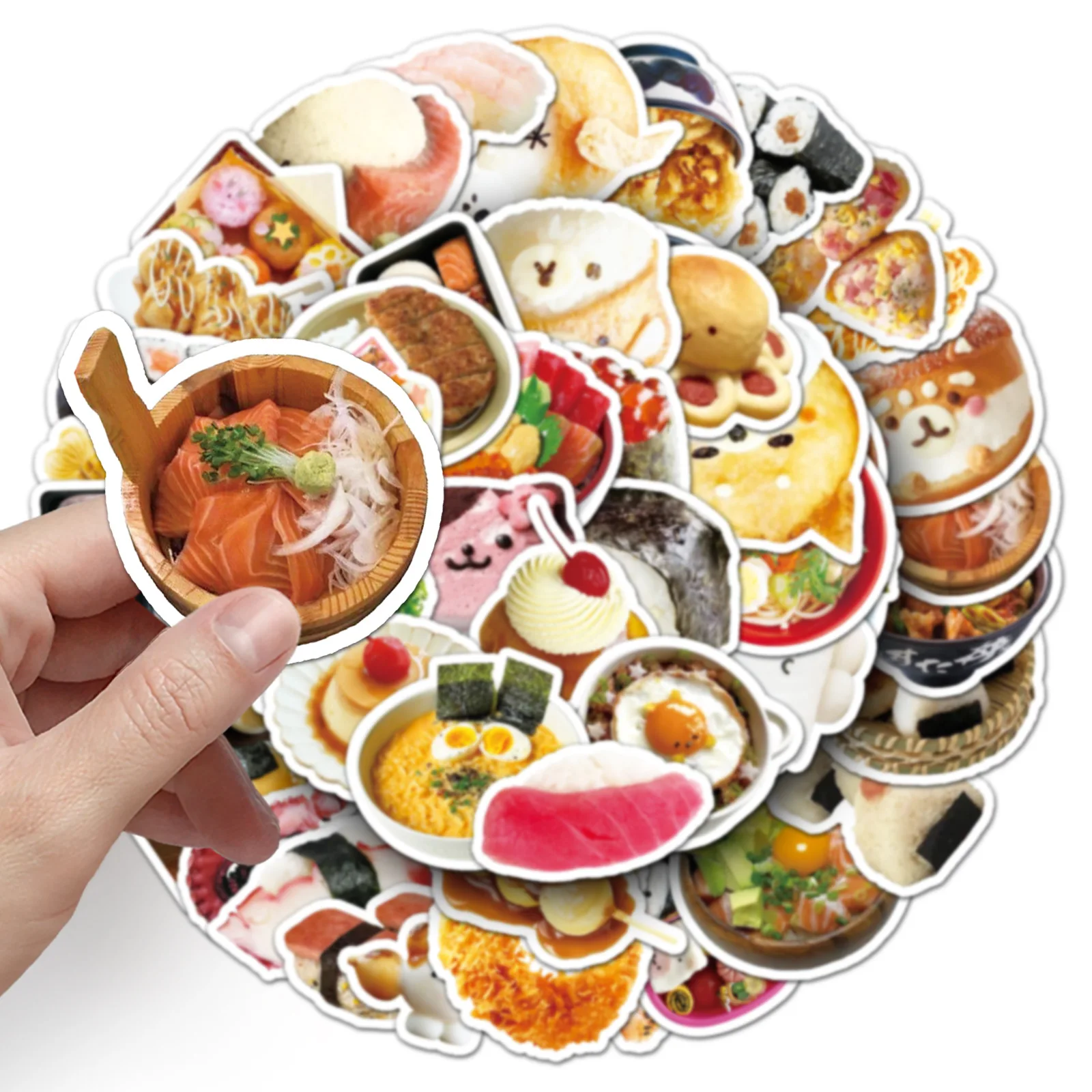 10/50 pezzi cartone animato stile INS cibo giapponese carino graffiti adesivi decorativi creativi skateboard casco valigia decalcomania impermeabile