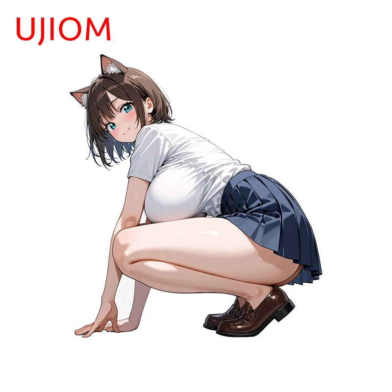 UJIOM Big Boobs Furry Squatting Creative Wall Sticker Fashion Personality Attractive Decal Unique Veneer Murals Decoration