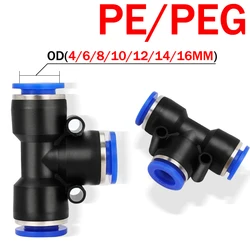 50/100/500PCS Pneumatic Fittings Quick Connector Air Hose Tube Connectors Plastic PE PEG 4mm 6mm 8mm 10mm 12mm Push Into Pluglug