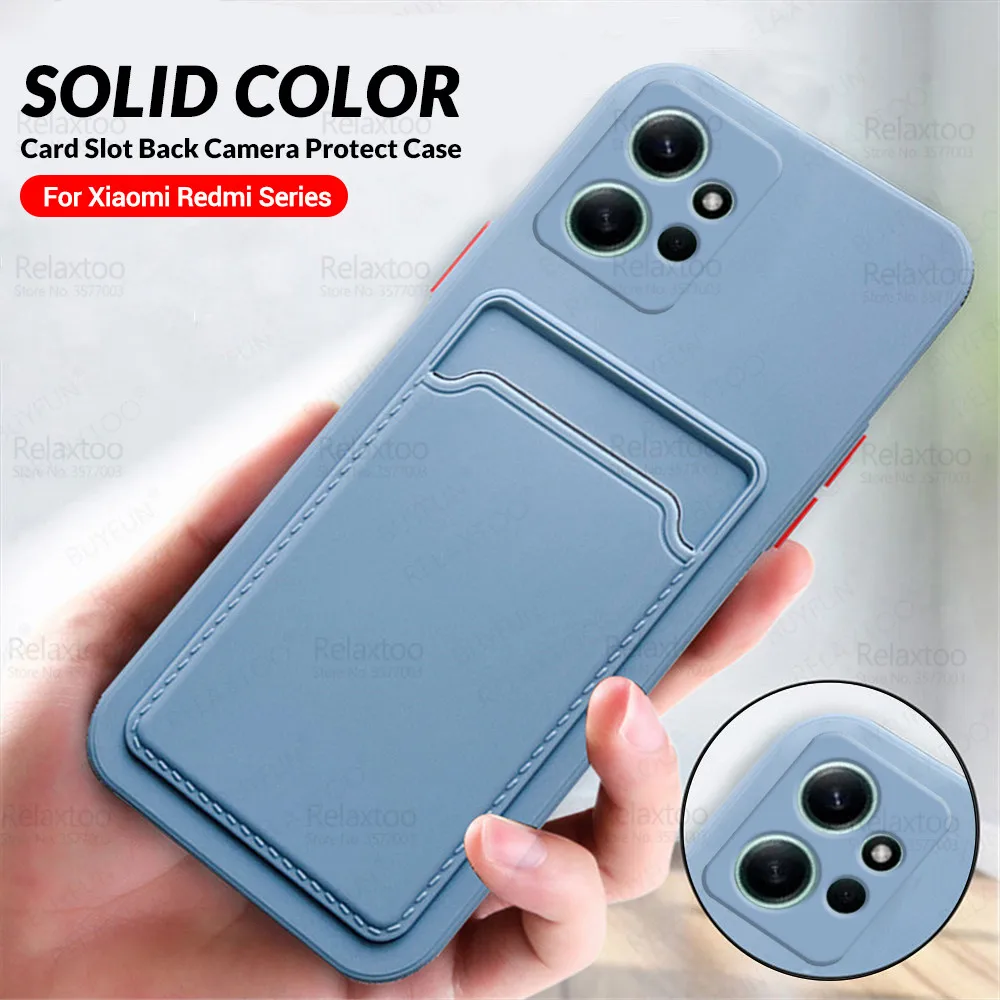 For Xiaomi Redmi Note 12 4G Case Silicone Soft Card Wallet Back Cover Readmi Note12 5G Redme 12C Camera Shockproof Coque Capas