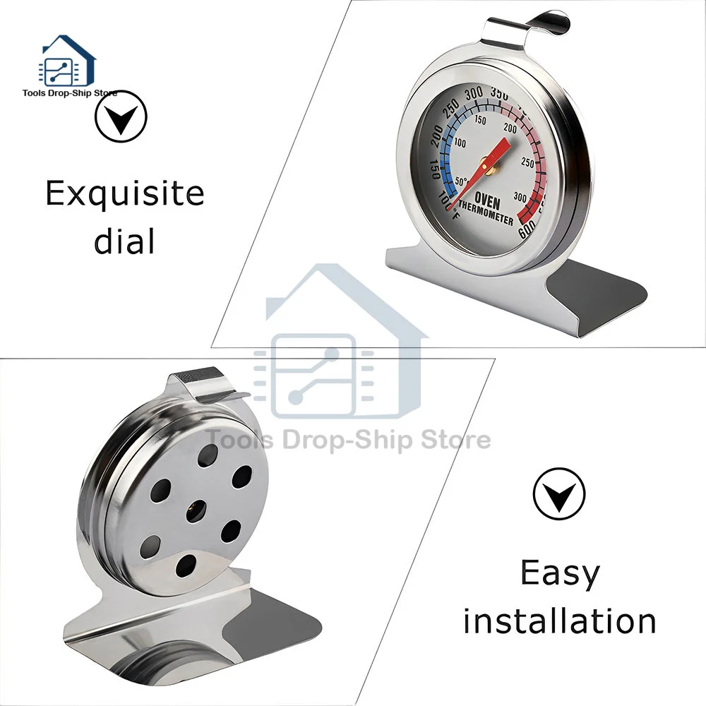 Stainless Steel Oven Cooker Thermometer Temperature Gauge Mini Thermometer Grill Temperature Gauge for Household Cooking