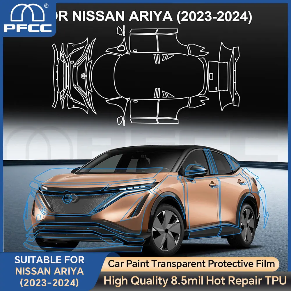

For Nissan Ariya 2023-2024 Car Paint Protection Film TPU Pre-cut Anti-scratch Body Repair Transparent 8.5mil Car Accessories