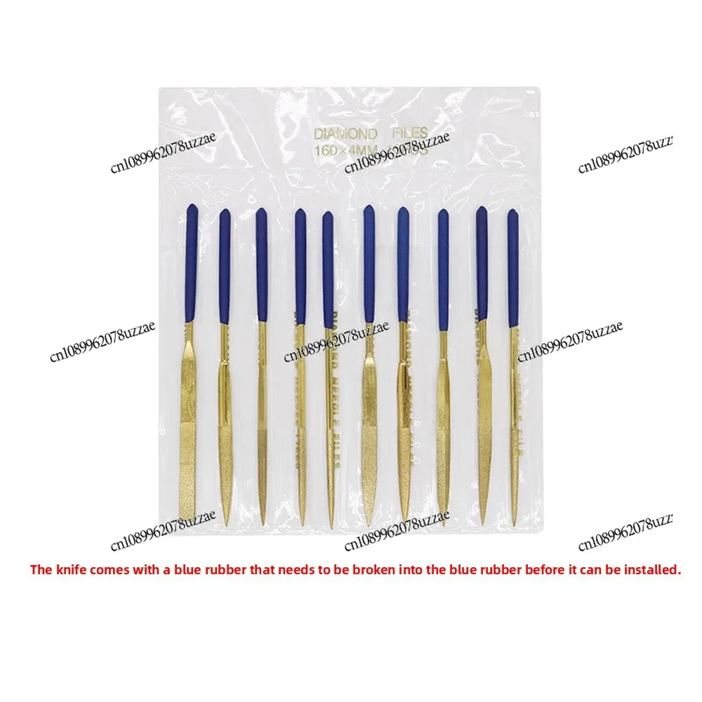 Wood Handle Titanium Plated Diamond Alloy File Polished Polished Solid Wood Handle Assorted File Set Accessories