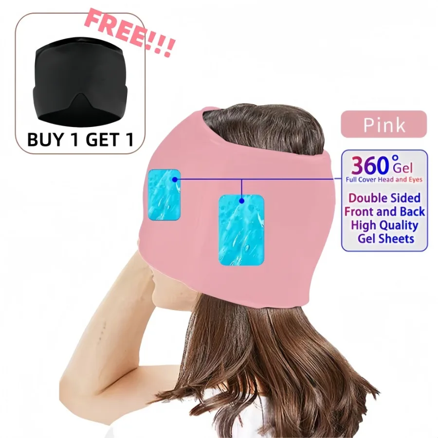 

Gel Migraine Relief Cap 360 Hot Cold ache Ice Hat Reusable Stress Pressure Mask Cold Therapy Wrap for Tension ache Relief Sinu