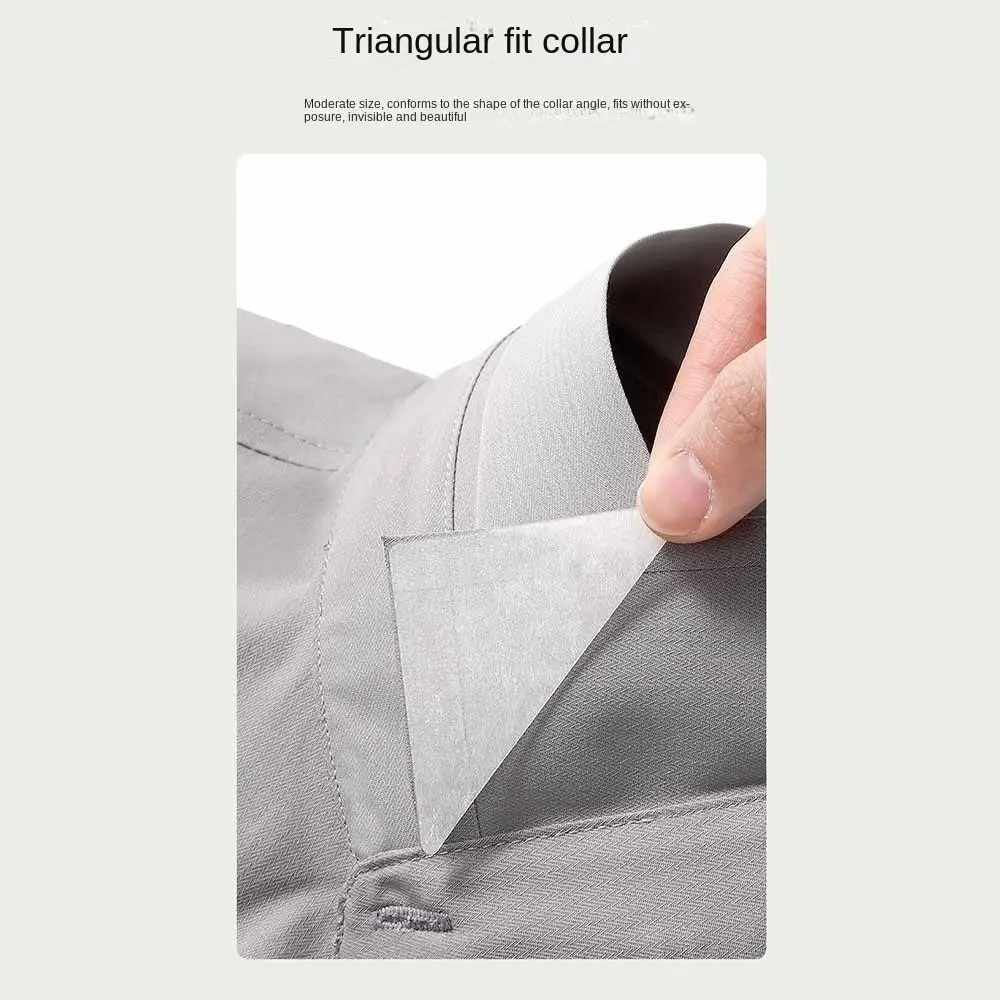 폴로 티셔츠 스탠드 칼라 모양 고정 패드, 일회용 칼라, 깔끔한 스티커, 안티 롤 고정 모양 스티커
